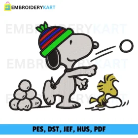 Snoopy logo Christmas Embroidery design
