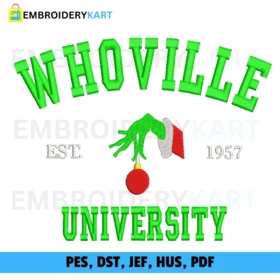 WHOLI UNiversity v3 Christmas Embroidery design