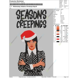 Wednesday Addams Christmas 6by10