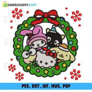 kittys Christmas Embroidery design