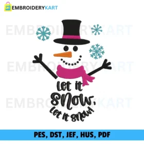 let It Snow v1 Christmas Embroidery design