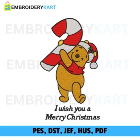 Pooh Christmas Embroidery design